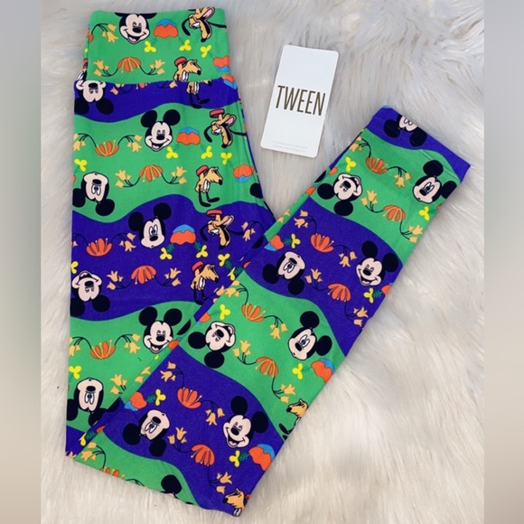 Legging Lularoe Tween – Sugar Skulls & Flags – Polyester/Spandex – Neuf